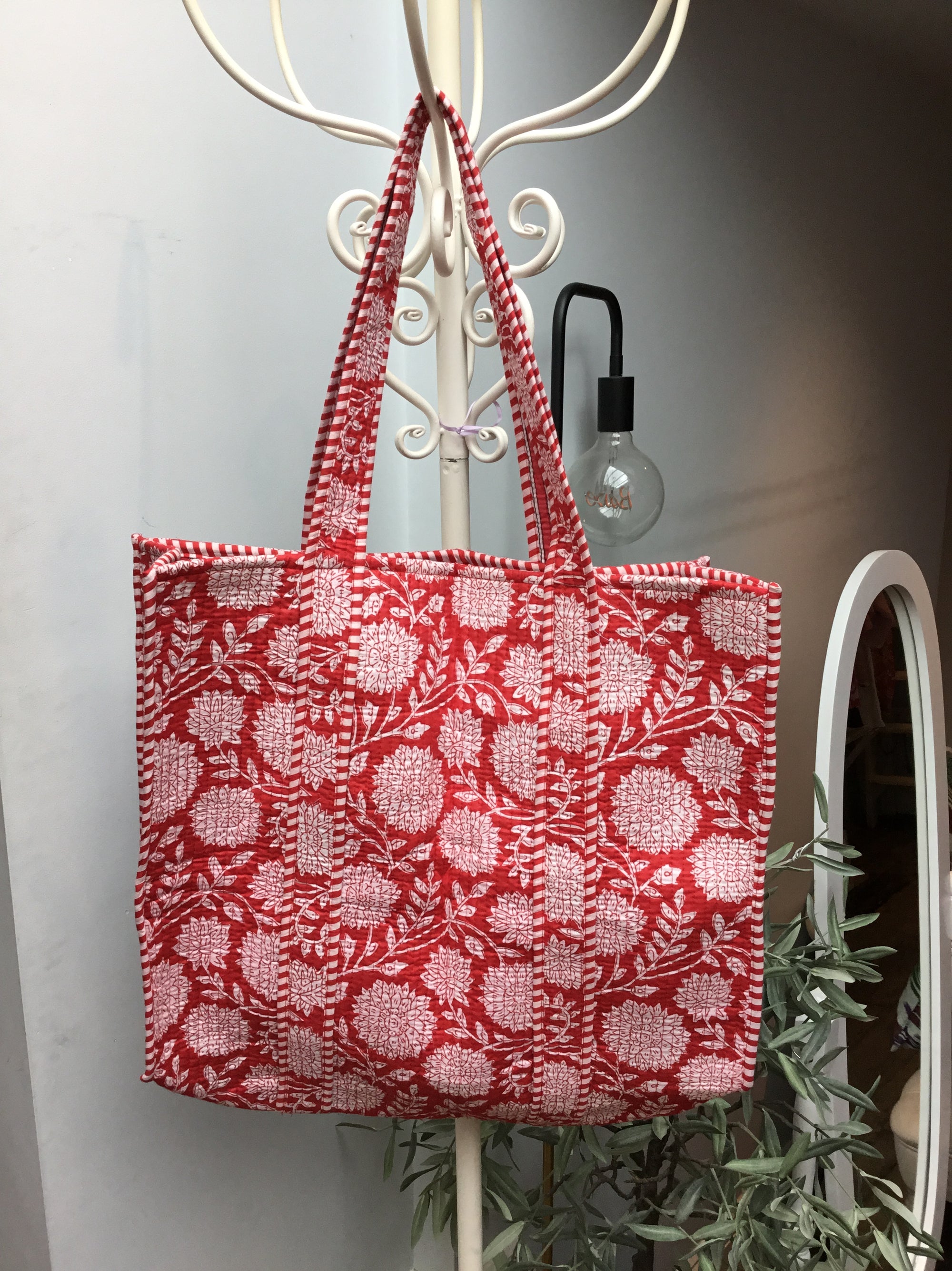 Red Suzani Tote Bag