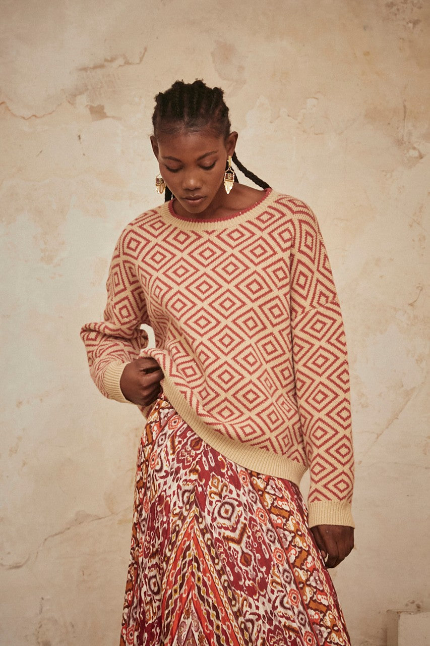 Peta Geometric Knit Jumper Aurina Ltd