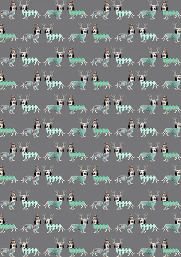 Festive Dogs Wrapping Paper - Sheet