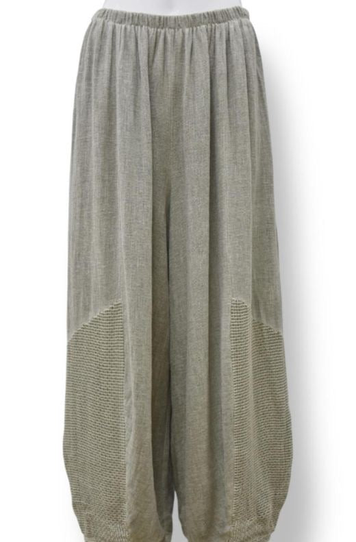 Crotchet Detail Linen Trouser