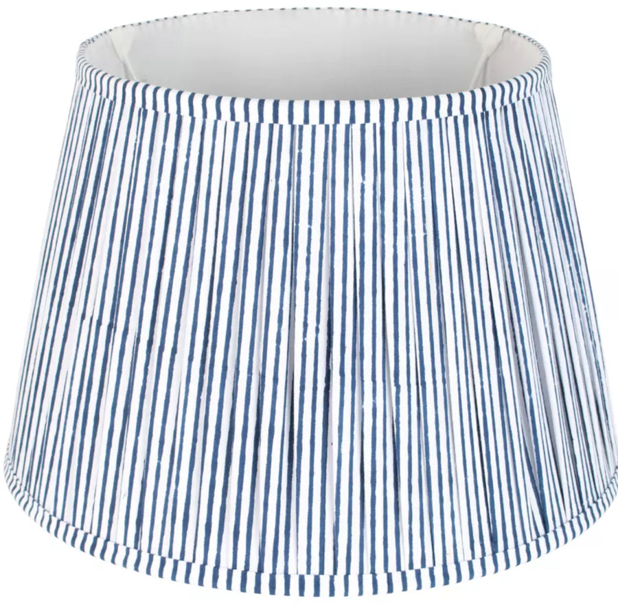 Striped Blue Lampshade - 35cm