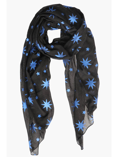 Twinkle Blue Metalic Starburst Scarf