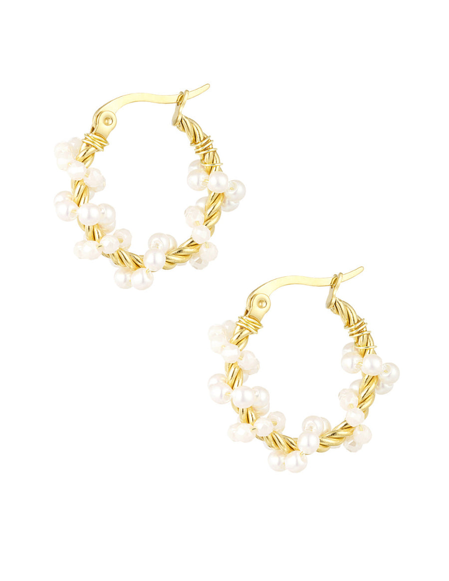 Tiffany Pearl Twisted Hoop Earring Aurina Ltd