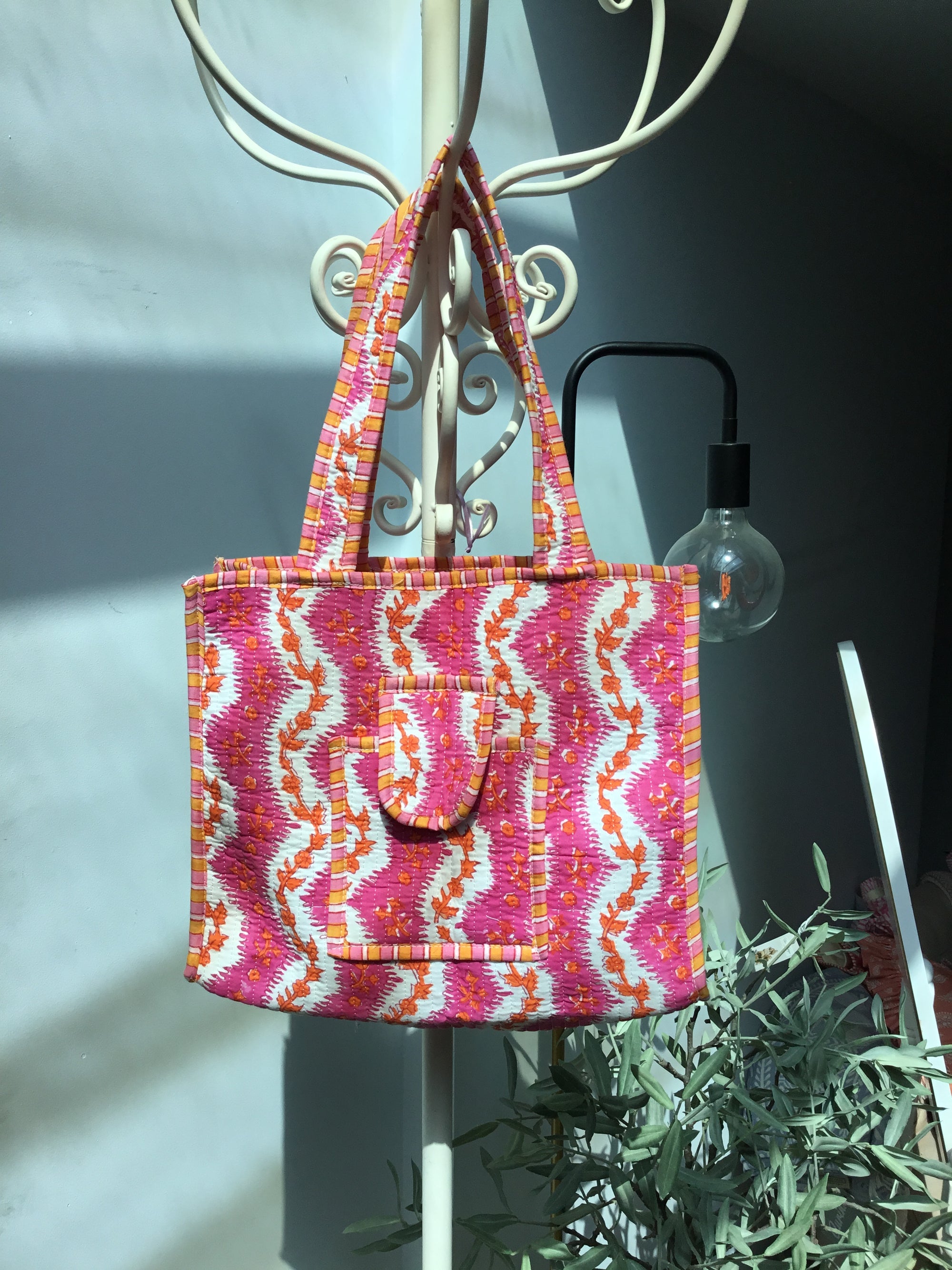Pink Garden Small Tote Bag