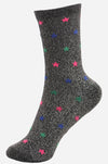 Black Multi Star Glitter Sock