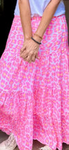 Summer Leopard Cotton Maxi Skirt