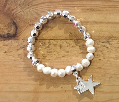 Silver stretchy bracelets