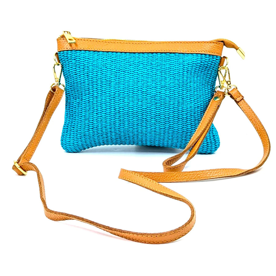 Burnham Jute Cross Body Bag - Turquoise
