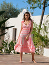 Kalkan Neon Pink Shoulder Tie Boho Dress