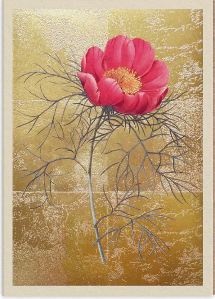 Hot Foil Peony Greetings Card