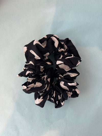 Summer-Fun White Patterned Scrunchies