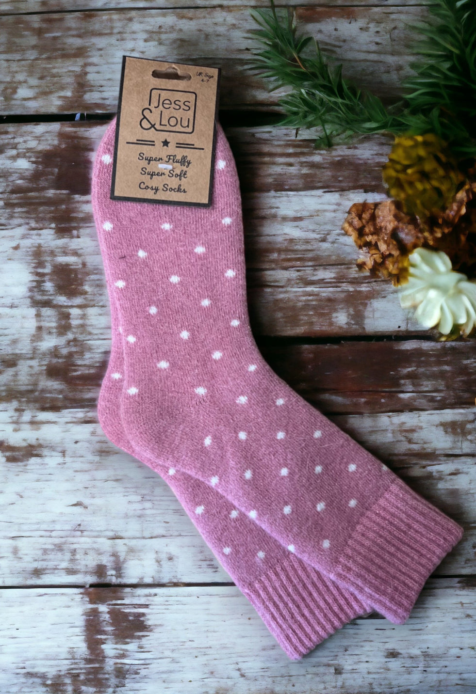 Delightful Dots Ribbed Cosy Sock