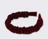 Velvet Ruched Headband - Aubergine