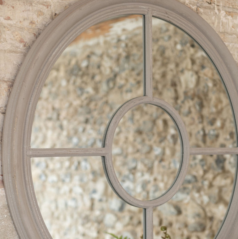 Overy Staithe Grey Distressed Portal Mirror