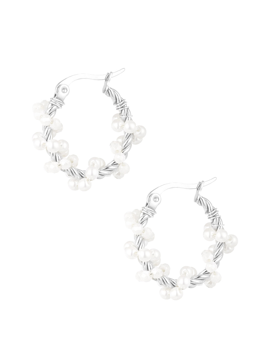 Tiffany Pearl Twisted Hoop Earring Aurina Ltd