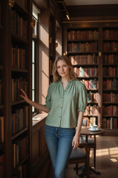 Saltmarsh Linen Blouse – Hygge-Inspired Contemporary Top for Women