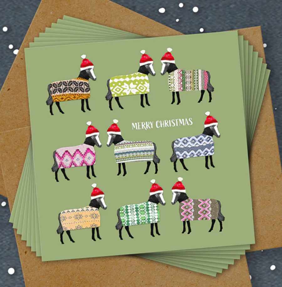 Box of 8 Christmas Horses Christmas Cards