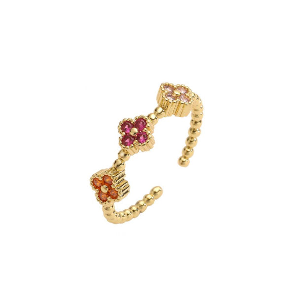 Multi Clover Adjustable Ring Aurina Ltd