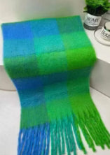 Green and Blue Cosy Check Scarf