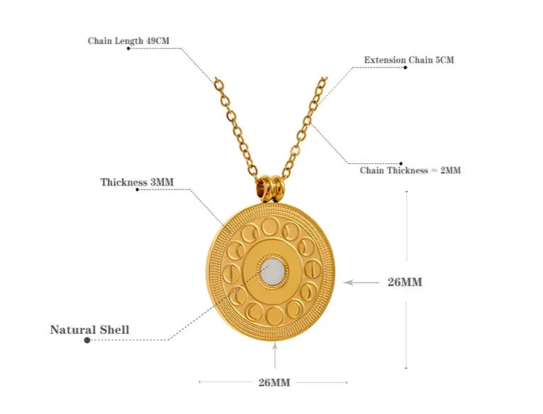 Moon Cycle Necklace Aurina Pop UP Ltd