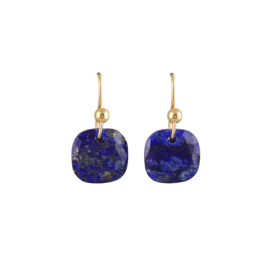 Blue Quartz Faceted Natural Stone Earring