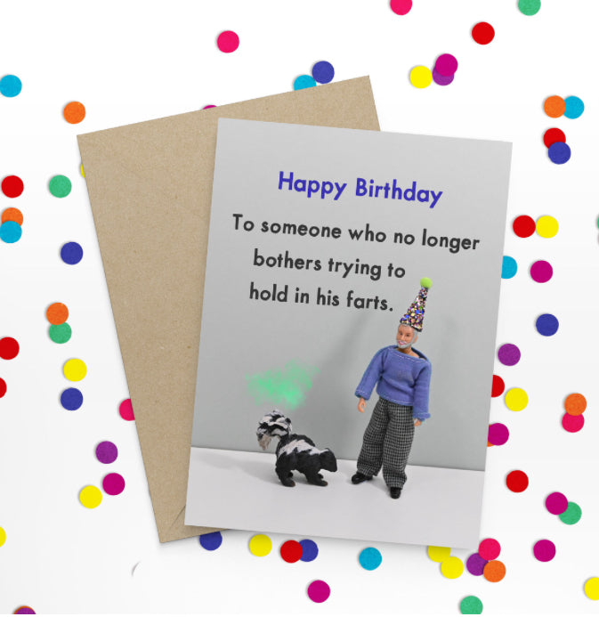 Skunk Birthday Card Aurina Ltd