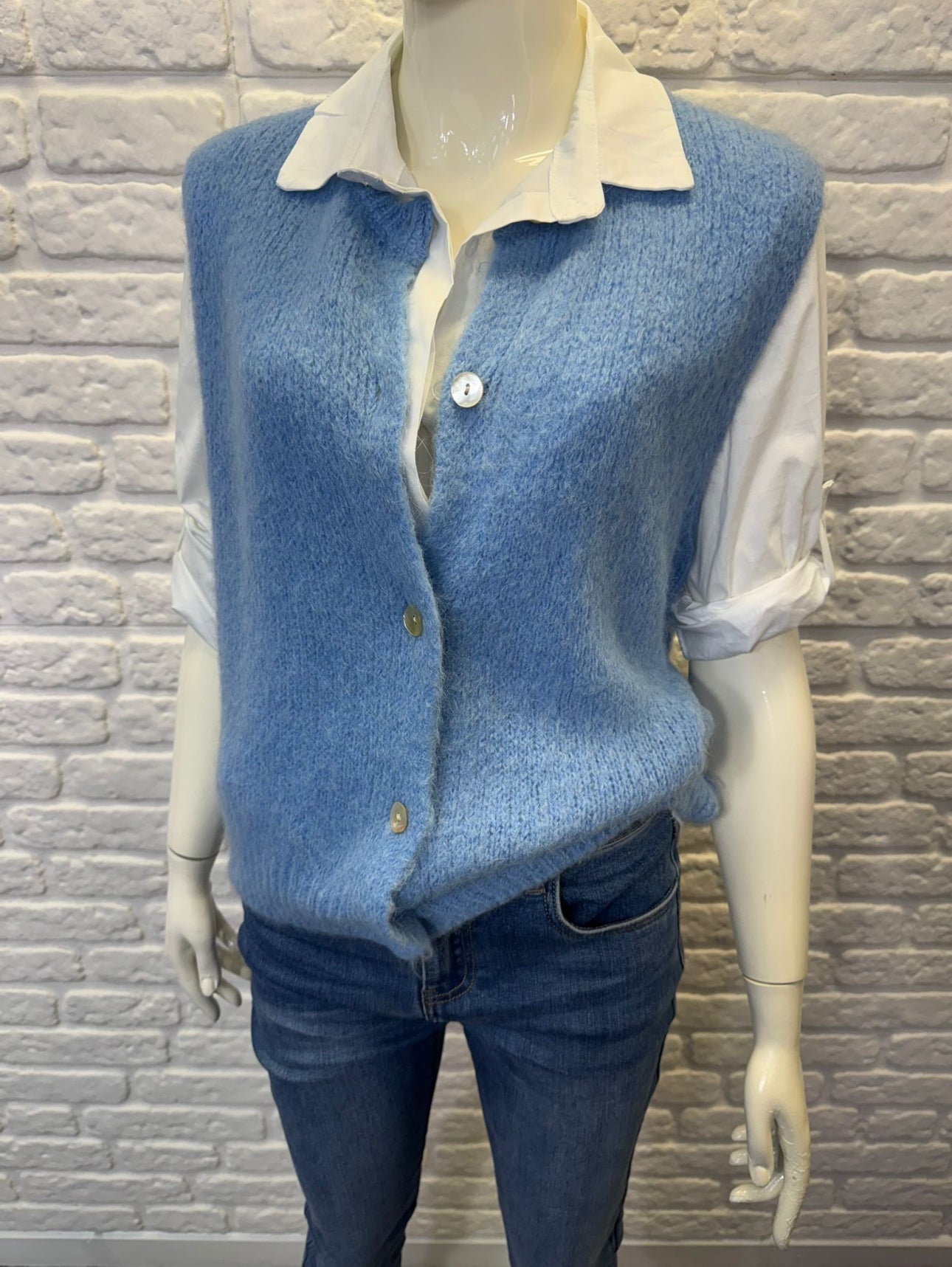 Katherine Roundneck Alpaca Sleeveless Cardigan