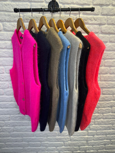 Katherine Roundneck Alpaca Sleeveless Cardigan