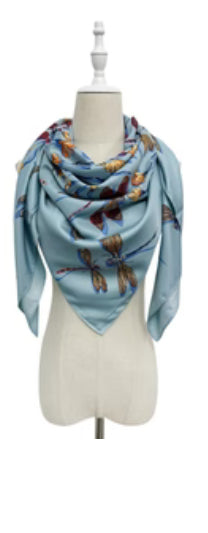 Silky Botanical Dragonfly Scarf Aurina Pop UP Ltd