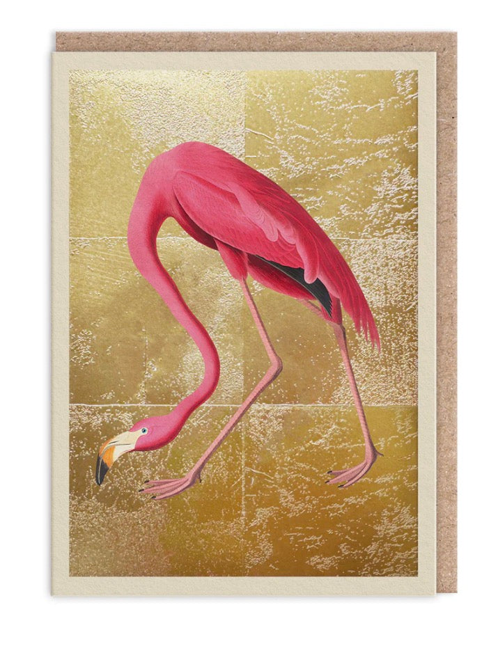 Hot Foil Flamigo Greetings Card Aurina Pop UP Ltd