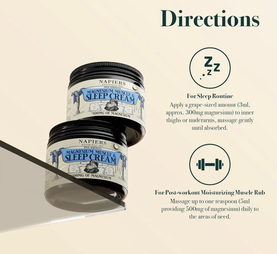 Napiers Magnesium Muscle & Sleep Cream - 100ml Aurina Pop UP Ltd