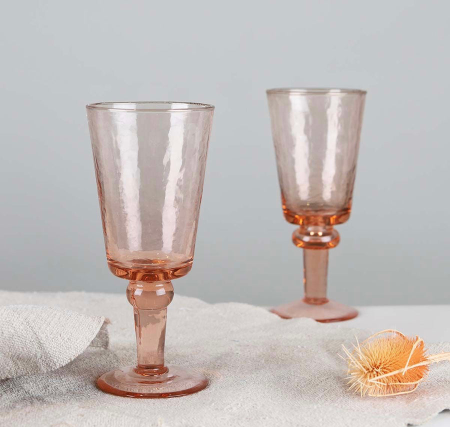 Recycled Wine Goblet - Pink