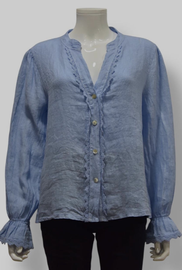 Naomi Frilled Linen Blouse