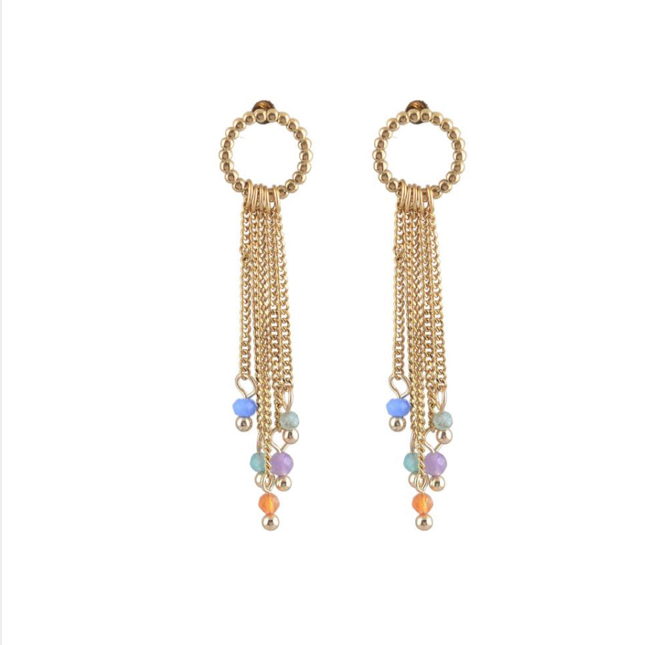 Sienna Hoop Multi Bead Earring