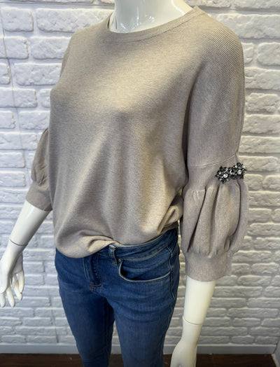 Jewelled Bell Sleeve Jumper