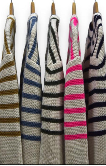 Striped Aran Knit Jumper