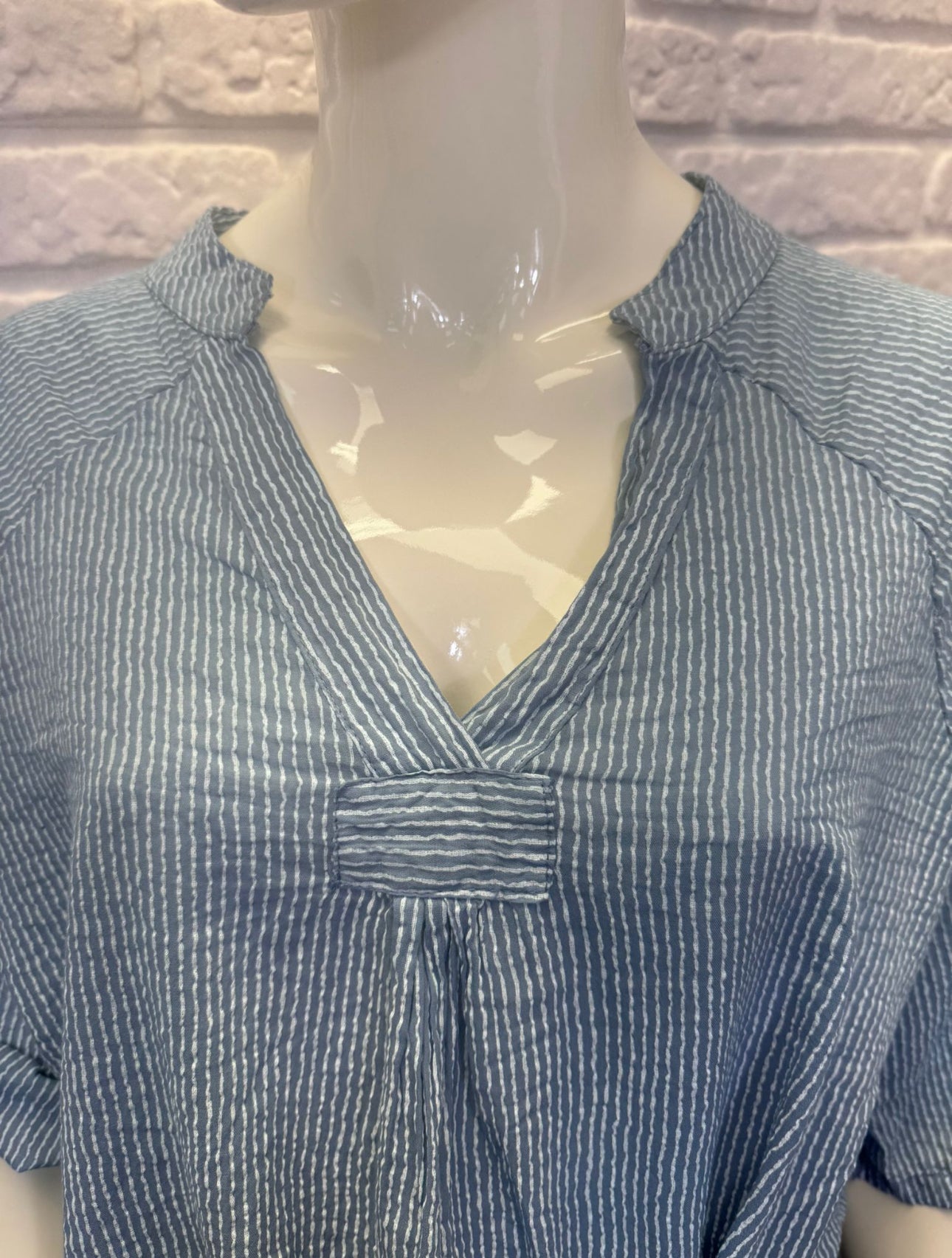 Sianna 3/4 Sleeve Striped Cotton Blouse
