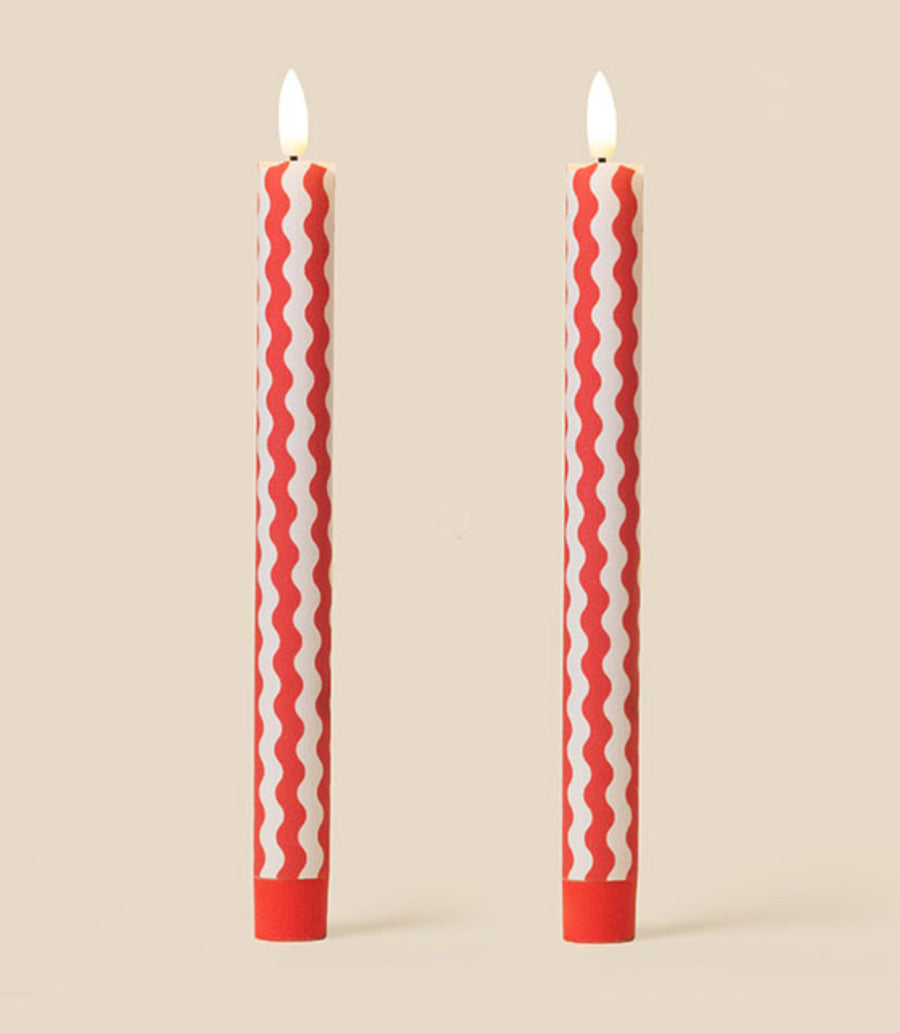 Lip line Red Ric Rac Flameless Candle