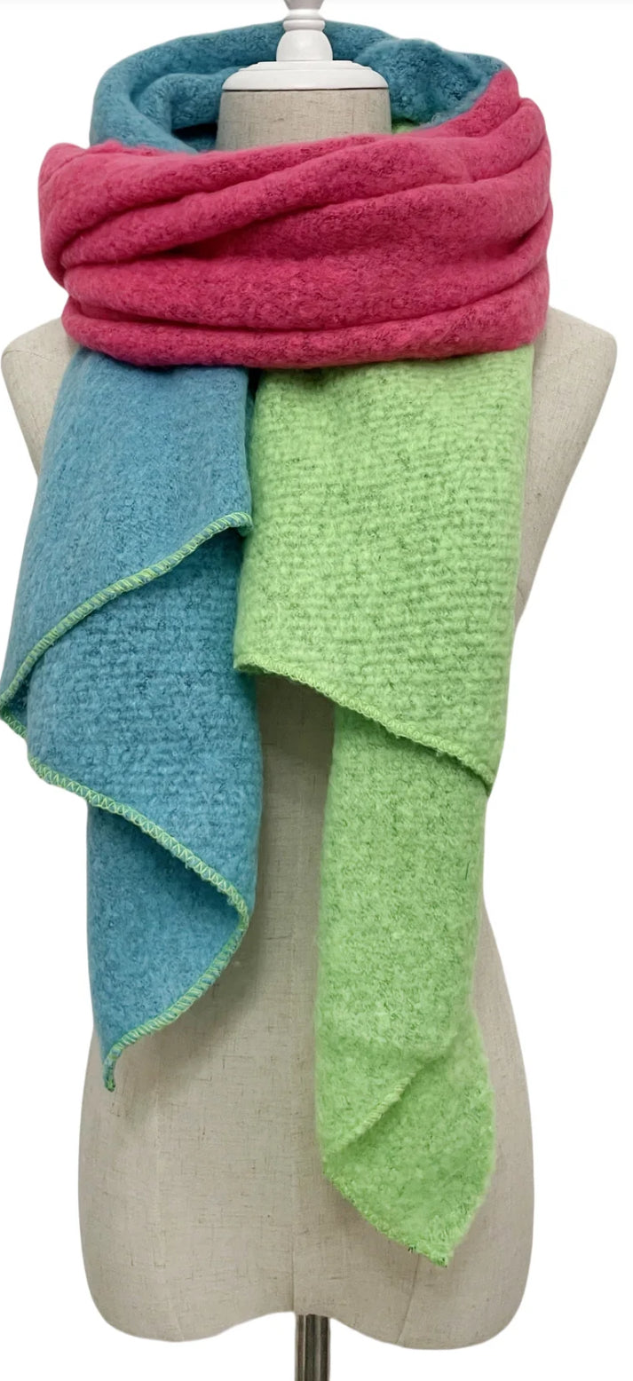 Diagonal Edge Wool Scarf