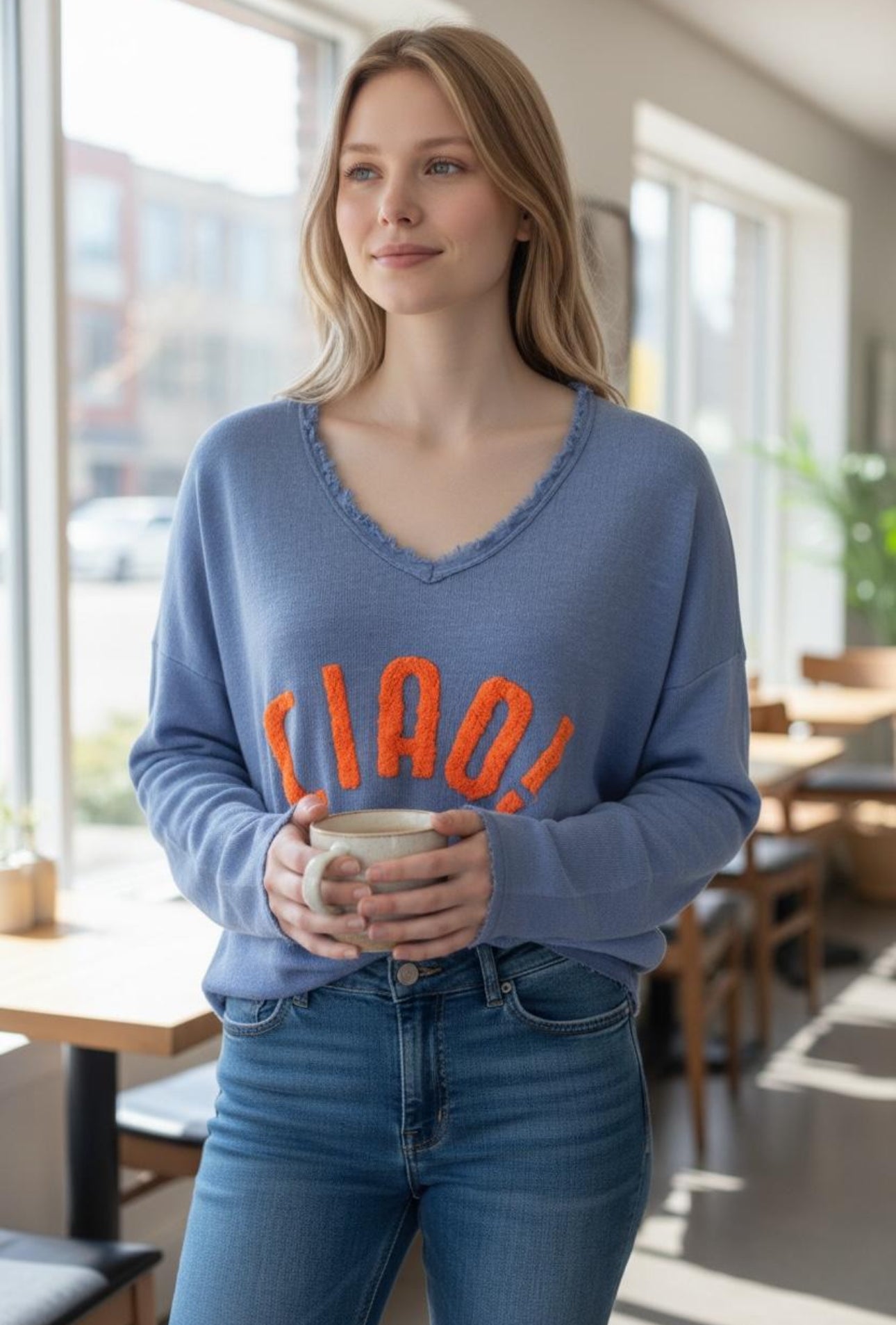 Ciao! V Neck Sweat Shirt