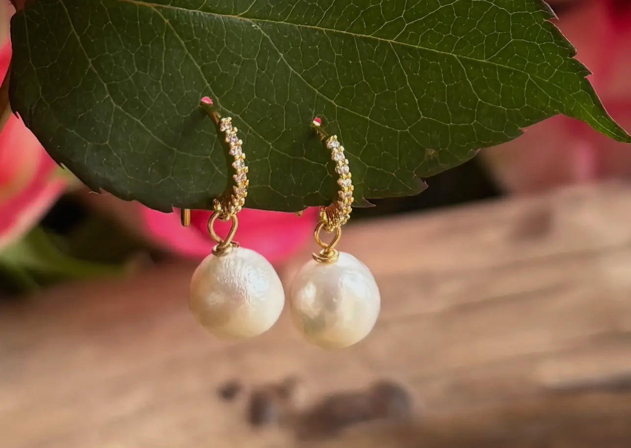 Vintage Style Fresh Water Pearl Earrings