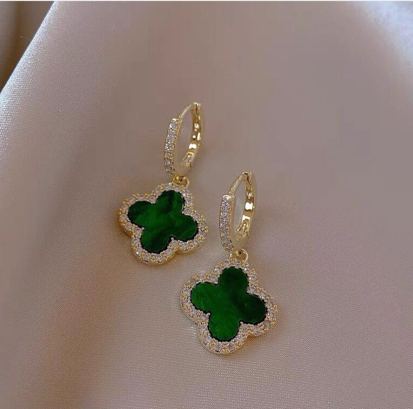 Crystal Encrusted Clover Earring