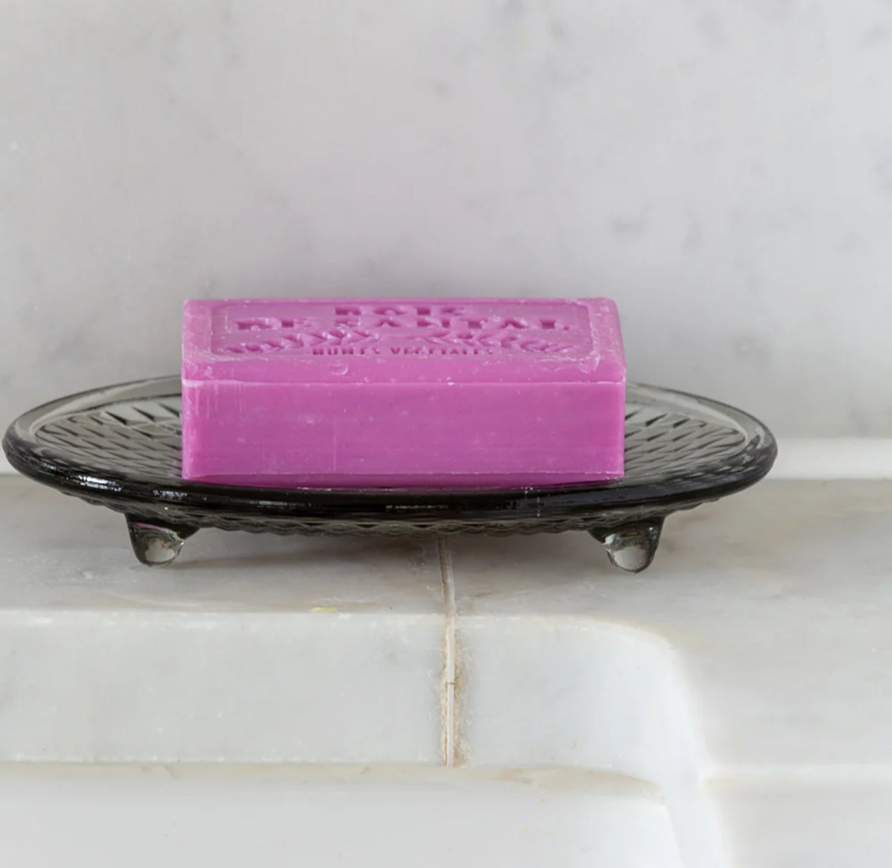 Grey Glass Soap Dish