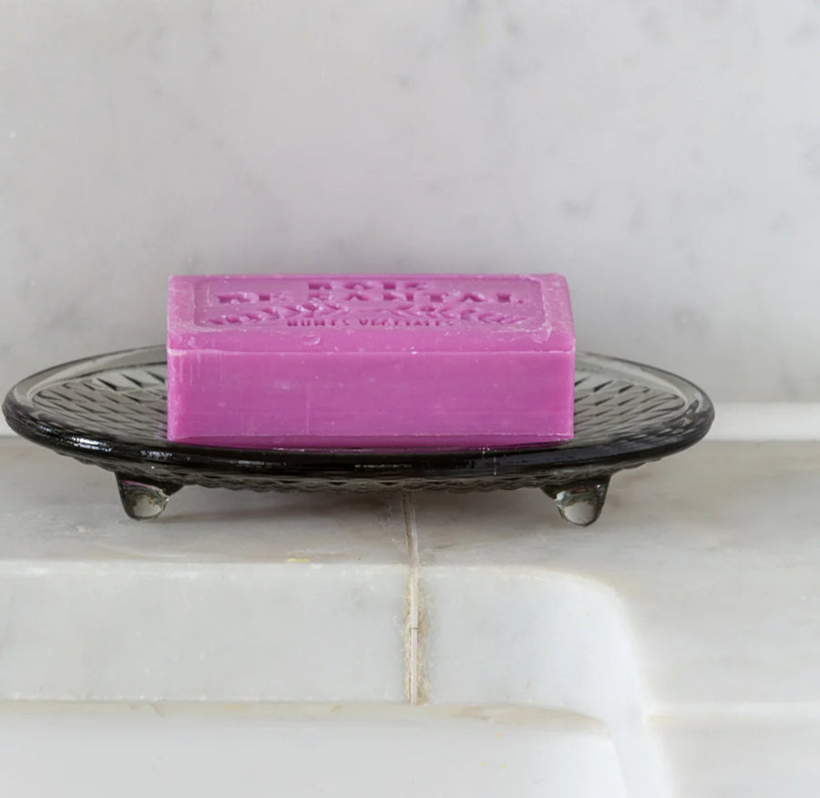 Grey Glass Soap Dish