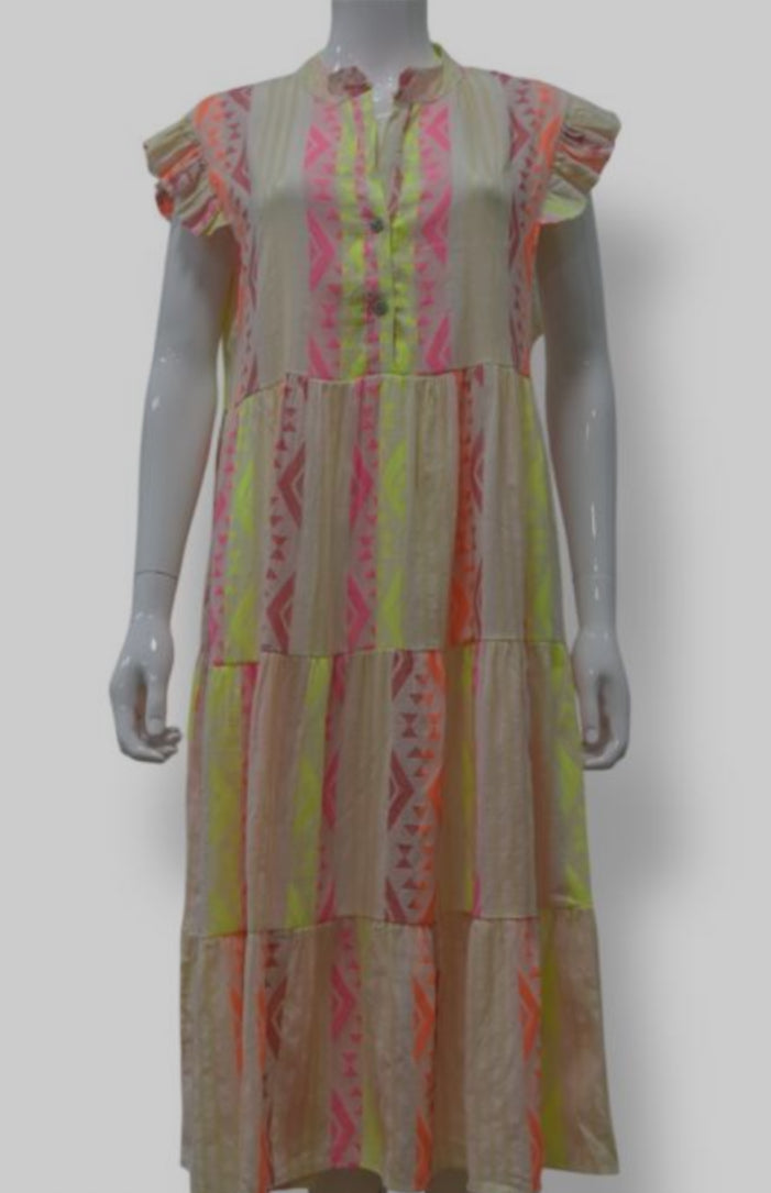 Cap Sleeve Aztec Dress