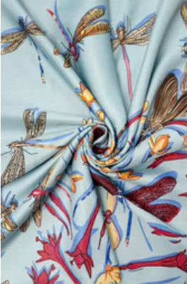 Silky Botanical Dragonfly Scarf