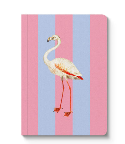 Striped Flamingo Paperback Notebook