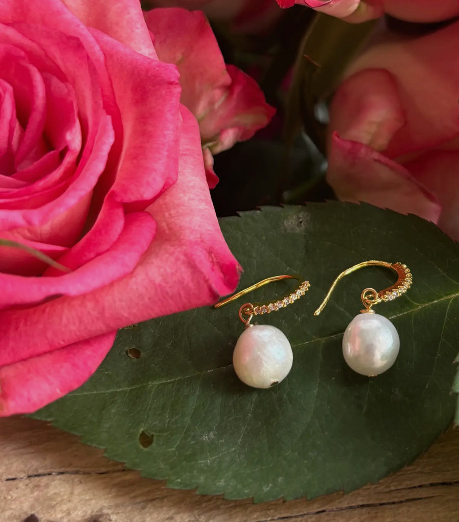 Vintage Style Fresh Water Pearl Earrings