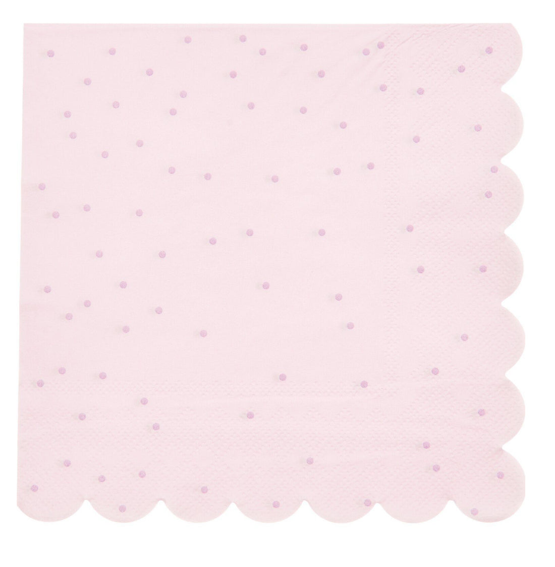 Dotty Pink Scalloped Paper Napkin