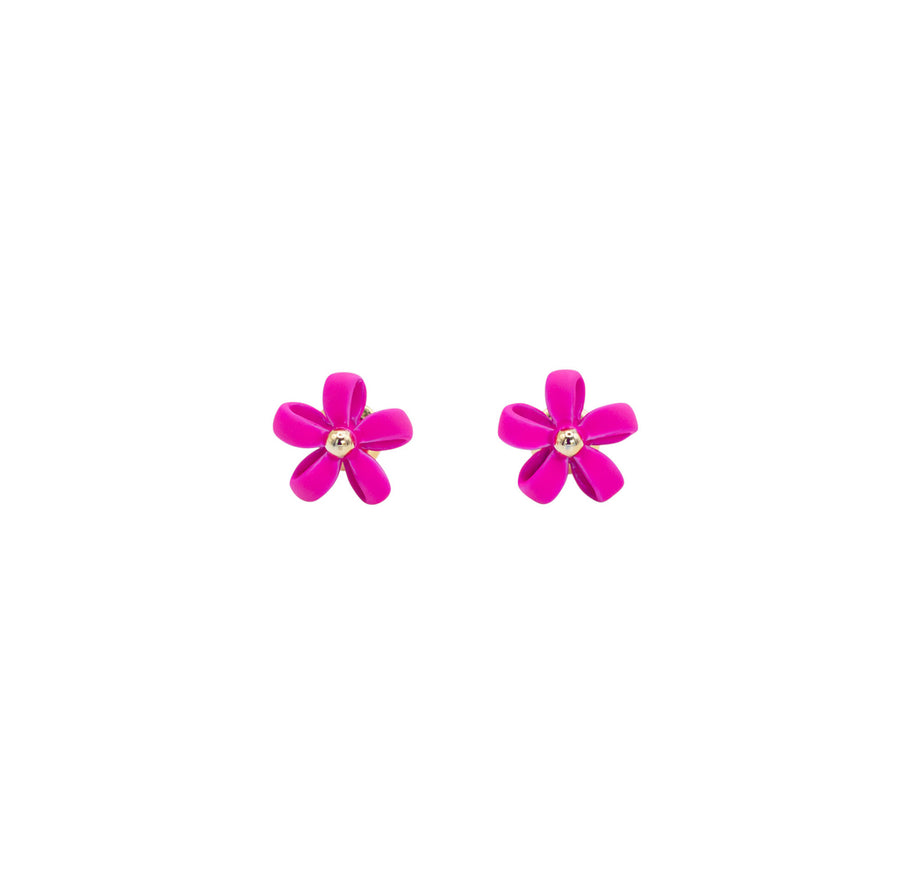 Mini Flower Earring - Fuschia Pink